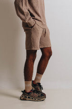 Men Popcorn Relaxed Shorts Brown