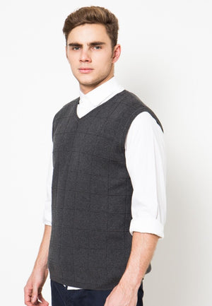 Noir Sur Blanc Men Ready Vest Dark Grey