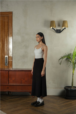 Noir Sur Blanc Camden Myra Midi Skirt Black