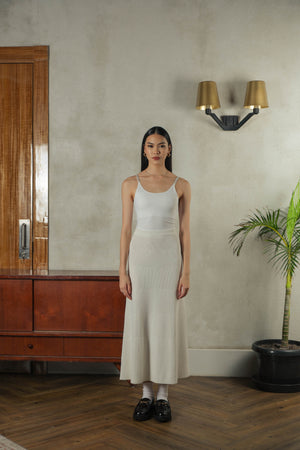 Noir Sur Blanc Camden Myra Midi Skirt White