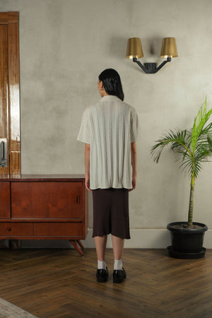 Noir Sur Blanc Pointelle Shirt White