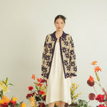Noir Sur Blanc Flora Lounge Shirt Long Sleeve Candy Yellow / Navy