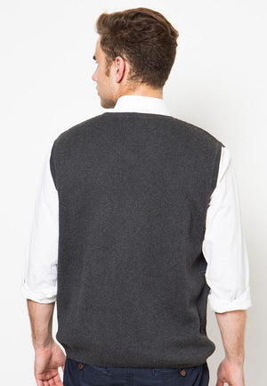 Noir Sur Blanc Men Ready Vest Dark Grey