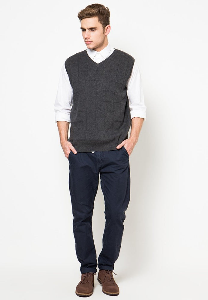 Noir Sur Blanc Men Ready Vest Dark Grey