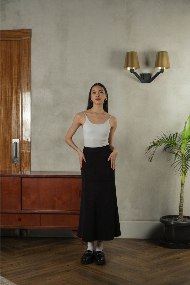 Noir Sur Blanc Camden Myra Midi Skirt Black