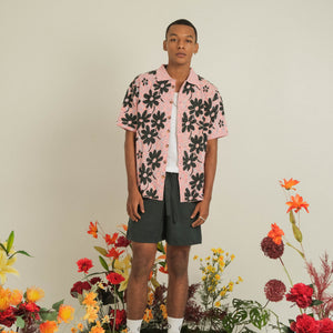 Noir Sur Blanc Men Flora Lounge Shirt Candy Pink