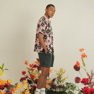 Noir Sur Blanc Men Flora Lounge Shirt Candy Pink
