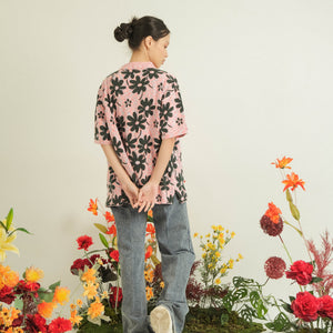 Noir Sur Blanc Flora Lounge Shirt Candy Pink