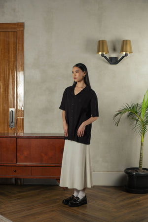 Noir Sur Blanc Pointelle Shirt Black