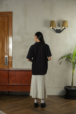 Noir Sur Blanc Pointelle Shirt Black