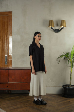 Noir Sur Blanc Pointelle Shirt Black