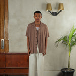 Noir Sur Blanc Men Pointelle Shirt Mocha