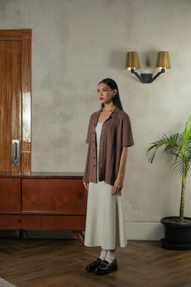 Noir Sur Blanc Pointelle Shirt Mocha