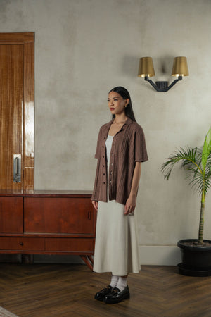Noir Sur Blanc Pointelle Shirt Mocha