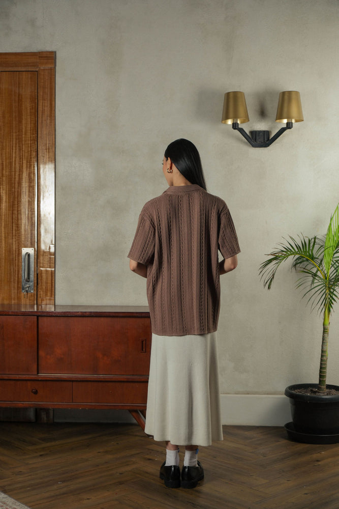 Noir Sur Blanc Pointelle Shirt Mocha