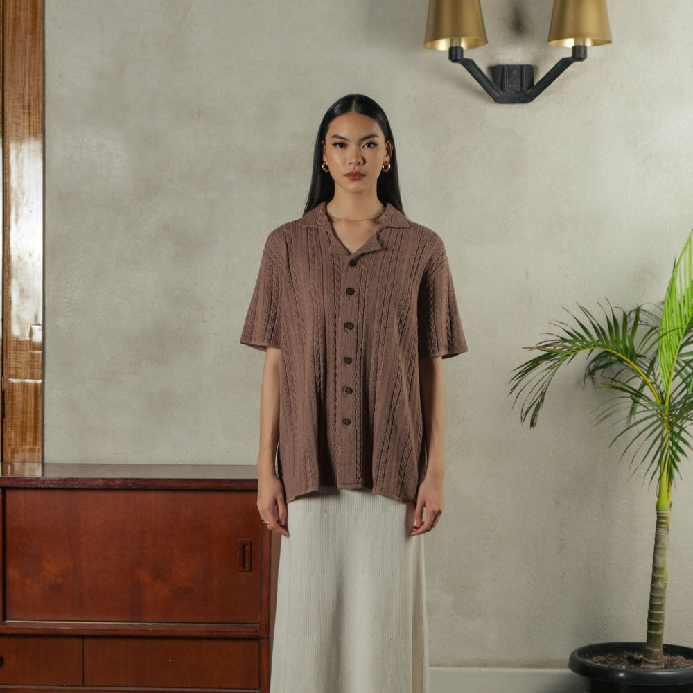 Noir Sur Blanc Pointelle Shirt Mocha