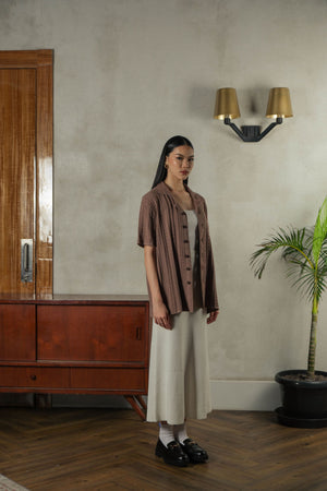Noir Sur Blanc Pointelle Shirt Mocha