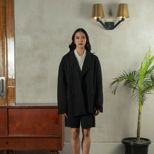 Noir Sur Blanc Melange Blazer Black