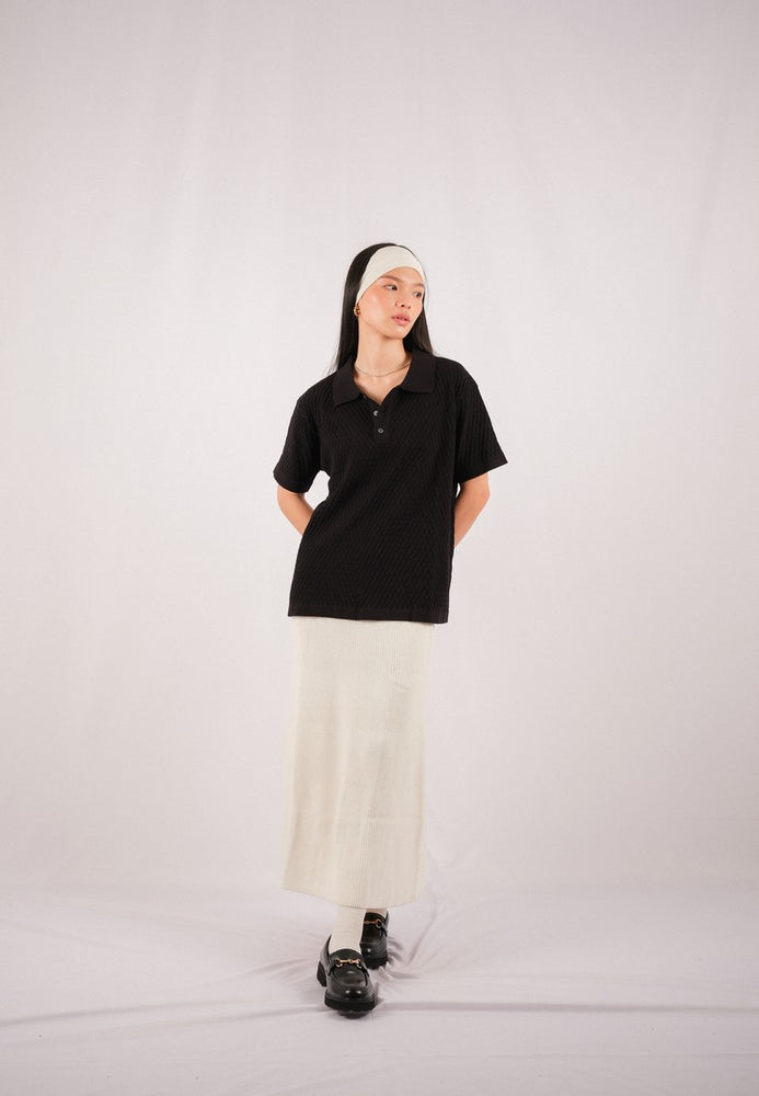 Noir Sur Blanc Derby Polo Black