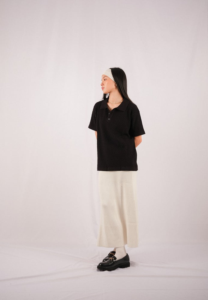 Noir Sur Blanc Derby Polo Black