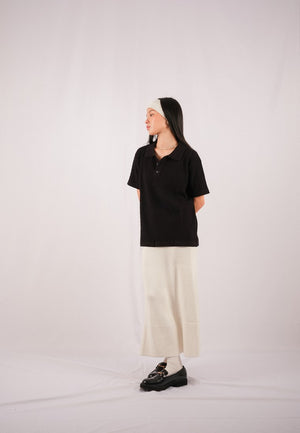 Noir Sur Blanc Derby Polo Black