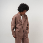 Noir Sur Blanc Men Melange Blazer Mocha