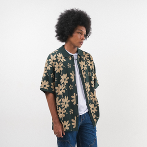 Noir Sur Blanc Men Flora Lounge Shirt Cactus