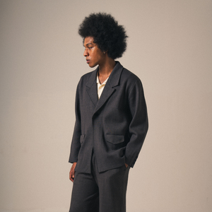 Noir Sur Blanc Men Melange Blazer Dark Grey