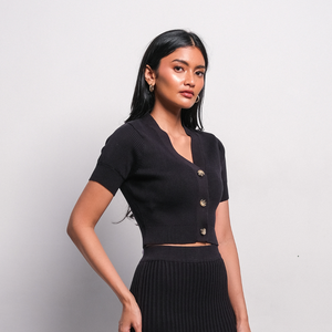 Noir Sur Blanc Alina Cardigan Black