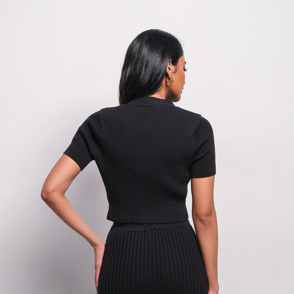 Noir Sur Blanc Alina Cardigan Black