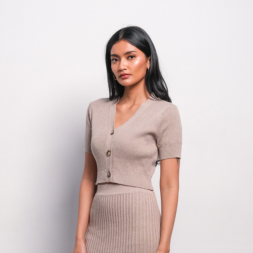 Noir Sur Blanc Alina Cardigan Brownmel