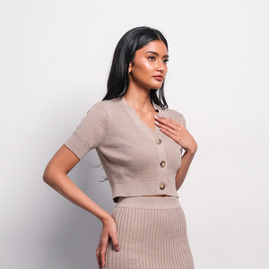 Noir Sur Blanc Alina Cardigan Brownmel
