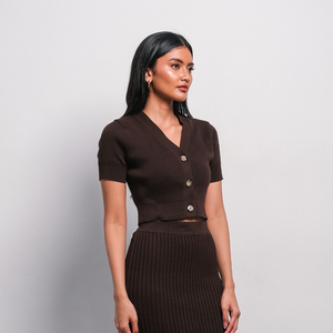 Noir Sur Blanc Alina Cardigan Coffee