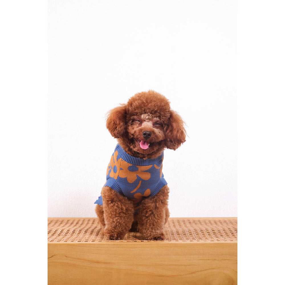 Noir Sur Blanc Pet Flora Jumper Denim