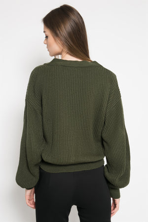 Faye Cardigan in Army Green