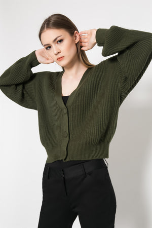 Faye Cardigan in Army Green