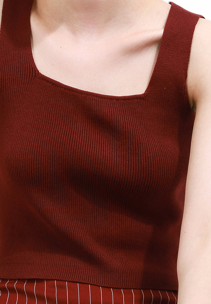 Square Tank Top Maroon
