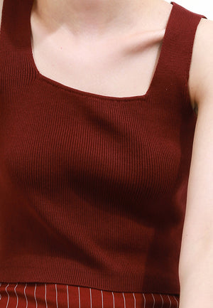 Square Tank Top Maroon
