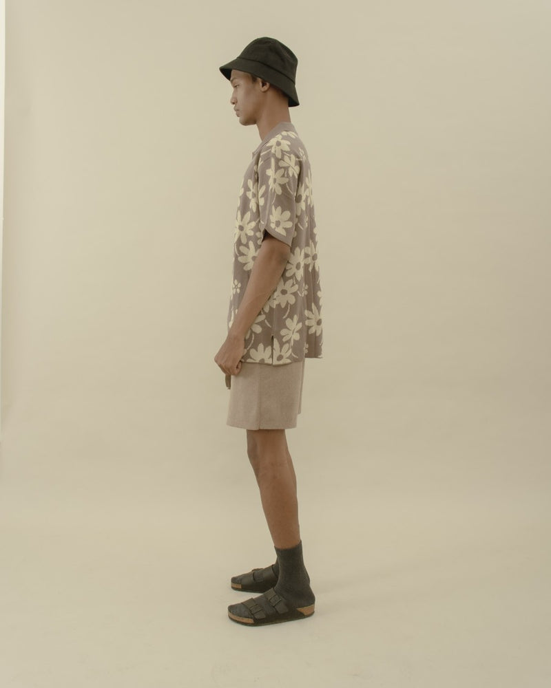Men Flora Lounge Shirt Burgundy