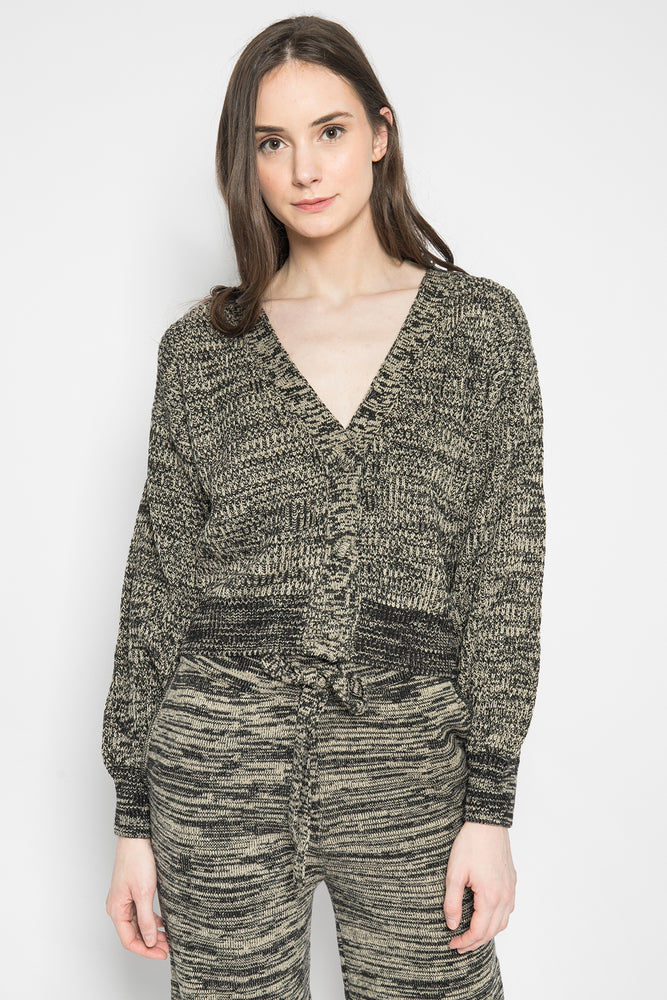 Faye Cardigan Cream Black Twisted