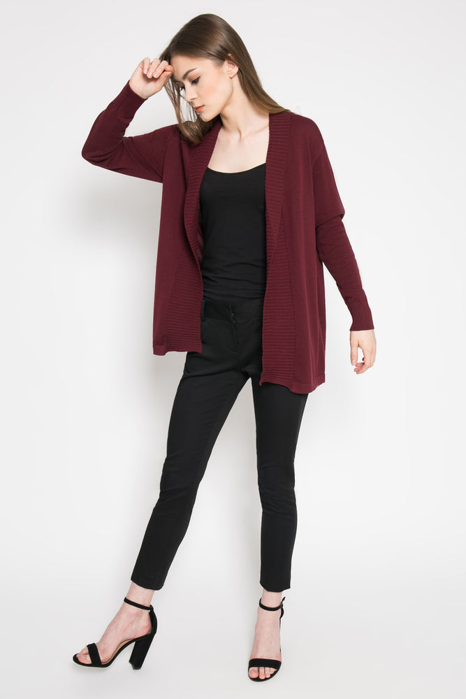 
            
                Load image into Gallery viewer, New Jersey Cardigan Maroon
            
        