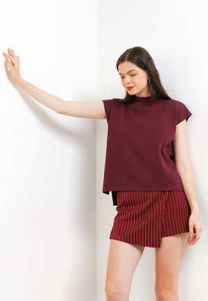 Net Short Sleeve Maroon