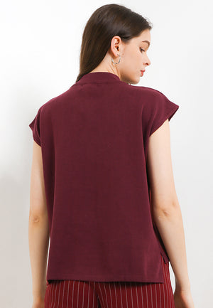 Net Short Sleeve Maroon