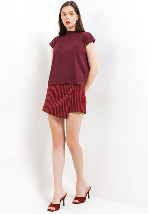 Net Short Sleeve Maroon