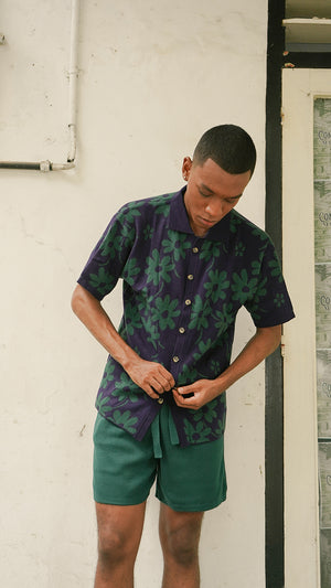 Men Flora Lounge Shirt Navy