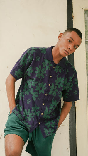 
            
                Load image into Gallery viewer, Men Flora Lounge Shirt Navy
            
        