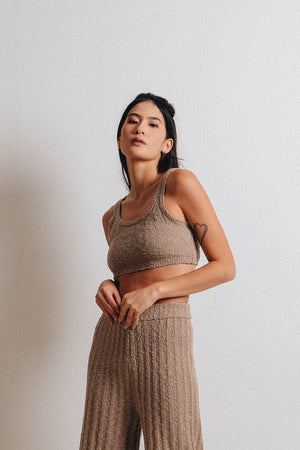 Popcorn Heather Tank Brown