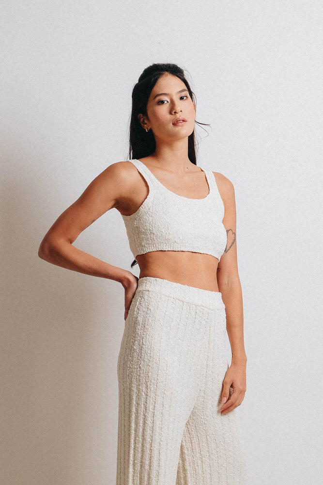 Popcorn Heather Tank White