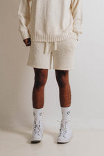 Men Popcorn Relaxed Shorts White