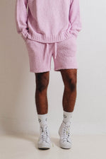 Men Popcorn Relaxed Shorts Pink